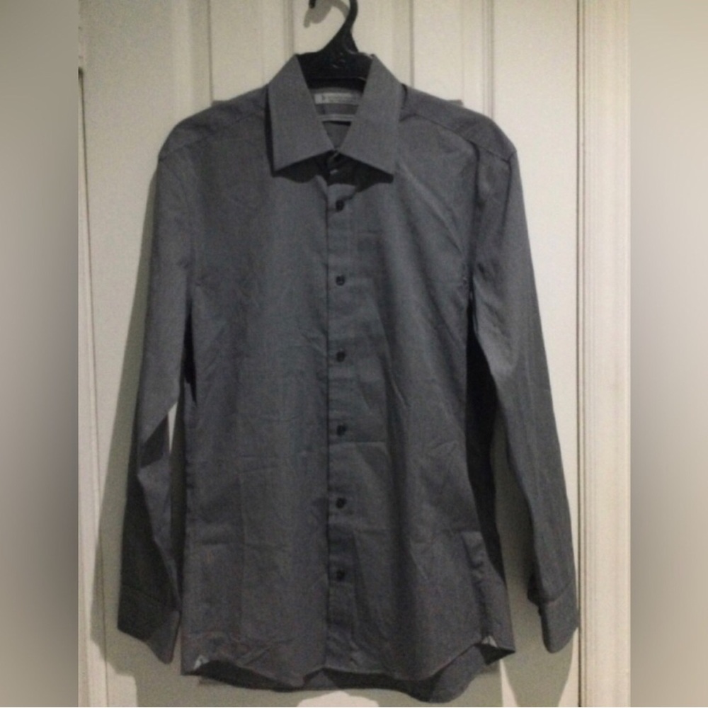 Hudson Room Men's Egyptian Cotton Gray Dress Shirt